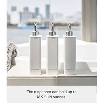 Yamazaki Tower Body Soap Dispenser White Rectangular