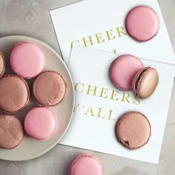 Cheers Y'all Wedding Cocktail Napkins - Gold Engagement Party Decorations for Bridal Shower, Reception, Birthday, Anniversary, Graduation, 3-Ply