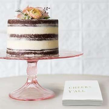 Cheers Y'all Wedding Cocktail Napkins - Gold Engagement Party Decorations for Bridal Shower, Reception, Birthday, Anniversary, Graduation, 3-Ply