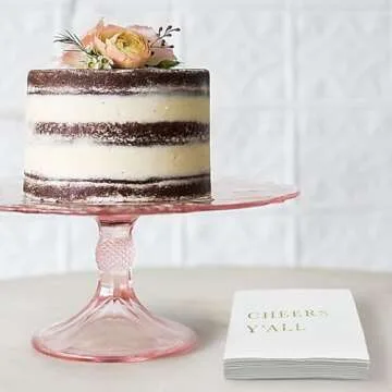 Cheers Y'all Wedding Cocktail Napkins - Gold Engagement Party Decorations for Bridal Shower, Reception, Birthday, Anniversary, Graduation, 3-Ply