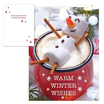 Cocoa Snowman Holiday Card Pack with Envelopes - 25 Cards Set