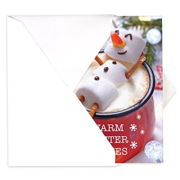 Cocoa Snowman Holiday Card Pack with Envelopes - 25 Cards Set