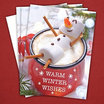 Cocoa Snowman Holiday Card Pack with Envelopes - 25 Cards Set