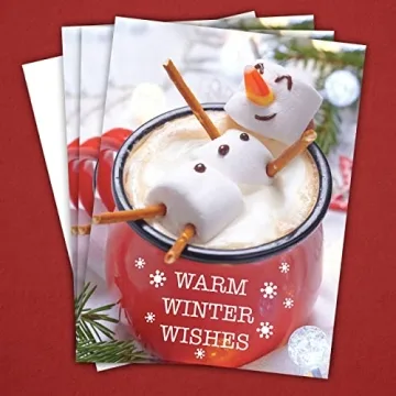 Cocoa Snowman Holiday Card Pack with Envelopes - 25 Cards Set