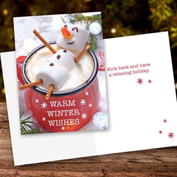 Cocoa Snowman Holiday Card Pack with Envelopes - 25 Cards Set