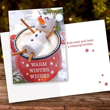 Cocoa Snowman Holiday Card Pack with Envelopes - 25 Cards Set