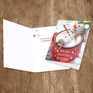Cocoa Snowman Holiday Card Pack with Envelopes - 25 Cards Set