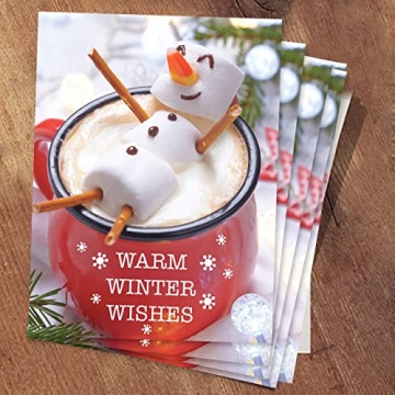 Cocoa Snowman Holiday Card Pack with Envelopes - 25 Cards Set