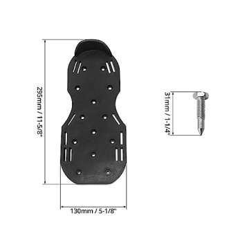 QWORK Spiked Shoes, 1 Pair Lawn Aerator Shoes with 1" Short Spikes Perfect For Epoxy Floor, Overlays, Cover Installation, Black Color
