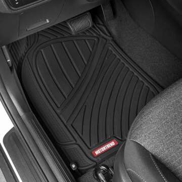 Motor Trend FlexTough Performance All Weather Rubber Car Mats with Cargo Liner - Full Set Front & Re...
