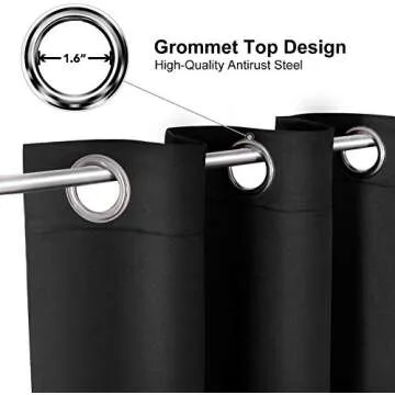 ChrisDowa Grommet Blackout Curtains for Bedroom and Living Room - 2 Panels Set Thermal Insulated Roo...