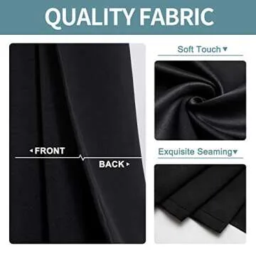 ChrisDowa Grommet Blackout Curtains for Bedroom and Living Room - 2 Panels Set Thermal Insulated Room Darkening Curtains (Black, 52 x 72 Inch)