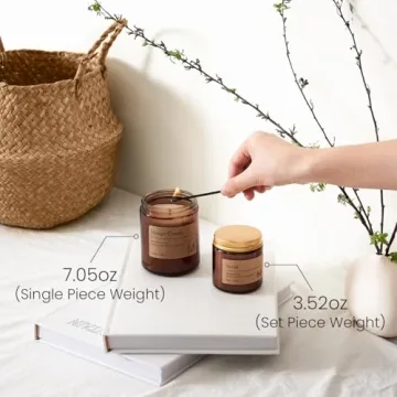 M&SENSE Luxury Santal Scented Candle Gift Set for Holidays