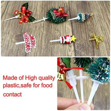 6Pcs Christmas Cake Toppers for Holiday Celebrations