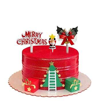 6Pcs Christmas Cake Toppers for Holiday Celebrations