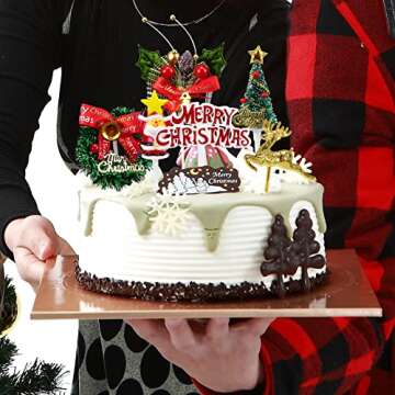 6Pcs Christmas Cake Toppers for Holiday Celebrations