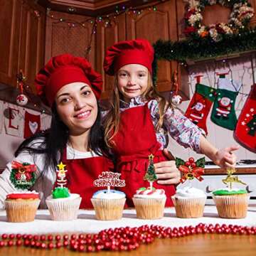 6Pcs Christmas Cake Toppers for Holiday Celebrations