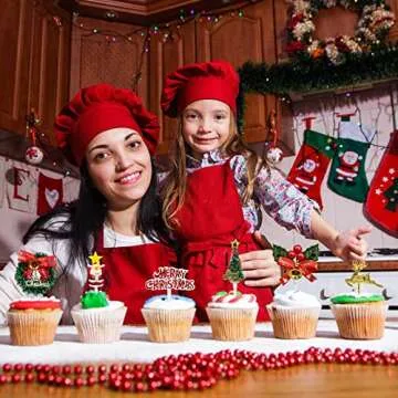 6Pcs Christmas Cake Toppers for Holiday Celebrations