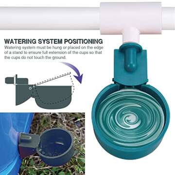 Automatic Chicken Water Cups - 12 Pack PVC Waterer