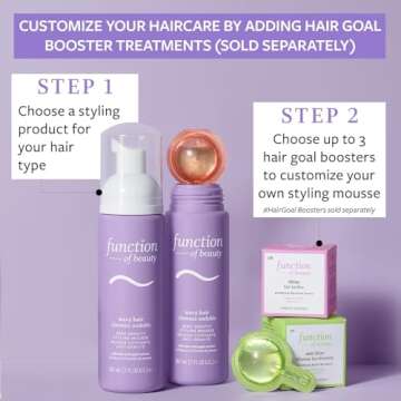 FUNCTION OF BEAUTY Zero Gravity Styling Mousse, 7 oz - Adds Volume, Defines Natural Waves While Providing a Flexible Hold Without Feeling Stiff or Crunchy