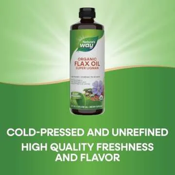 Nature's Way Organic Flax Oil Super Lignan, Cold-Pressed, and Unrefined, 24 Fl Oz