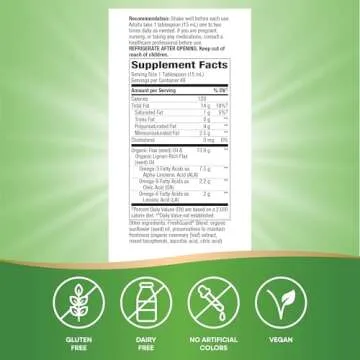 Nature's Way Organic Flax Oil Super Lignan, Cold-Pressed, and Unrefined, 24 Fl Oz