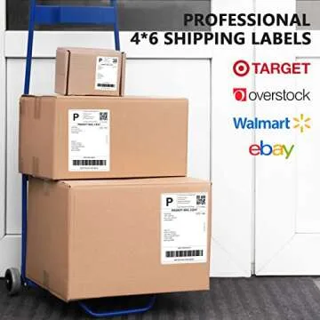 Razuvo 4 x 6 Direct Thermal Labels, 500 Fan-Fold Perforated Labels Per Stack, Commercial Grade - Premium Adhesive & Perforated, Thermal Labels Compatible with JADENS, iDPRT SP410, POLONO, ASprink