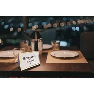 Evaster Place Cards Pack of 100 Premium Tent Name Place Cards for Table Setting with Gold Foil Border 2x3.5 inches - Perfect Place Cards for Weddings, Banquets Dinner Parties and any other Events