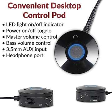 Cyber Acoustics CA-3810 2.1 Multimedia Speaker System with Subwoofer, 80 Watts Peak Power, Strong Bass, Perfect for Music, Movies, and Games