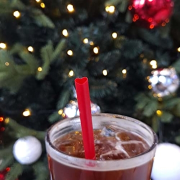 200pcs Heart-Shaped Red Straws for Events and Parties