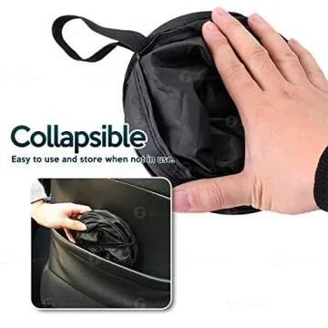 ZONETECH Universal Traveling Portable Car Trash Can - Black Collapsible Pop-up Leak Proof Trash Can- for Garbage to Organize Car, Waste Basket Bin, Rubbish Bucket (1 Pack)