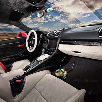 ZONETECH Universal Traveling Portable Car Trash Can - Black Collapsible Pop-up Leak Proof Trash Can- for Garbage to Organize Car, Waste Basket Bin, Rubbish Bucket (1 Pack)