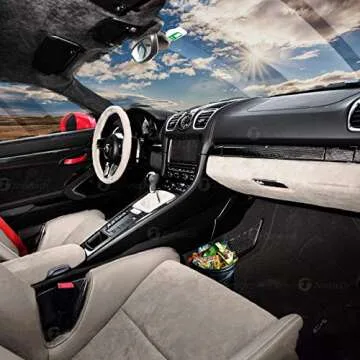 ZONETECH Universal Traveling Portable Car Trash Can - Black Collapsible Pop-up Leak Proof Trash Can- for Garbage to Organize Car, Waste Basket Bin, Rubbish Bucket (1 Pack)