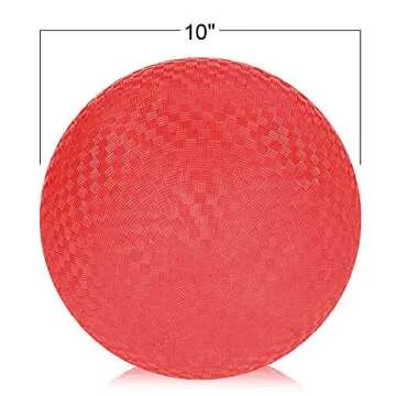 ArtCreativity Red Playground Ball for Kids - 10 Inch Bouncy Fun