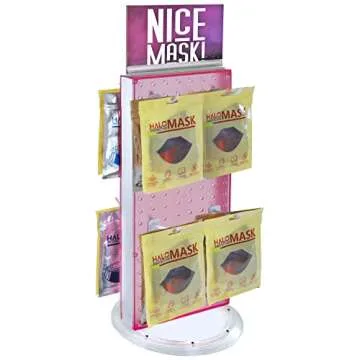 Azar 700508-PNK 8-Inch W by 20-Inch H Revolving Pink Pegboard Counter Unit, Pink