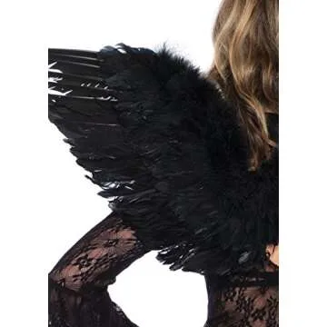 Leg Avenue Women's 2pc. Angel Accessory kit, Includes Wings and Halo, Black, One Size