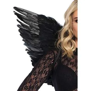 Leg Avenue Women's 2pc. Angel Accessory kit, Includes Wings and Halo, Black, One Size