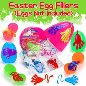 40Pcs Sticky Hands for Kids Party Favor Easter Egg Filler Basket Goodie Bag Stuffer Stretchy Treasure Box Toy Class Prize Bulk Toy Pinata Filler School Gift Bag Small Favor Slap Hand Party Supplies