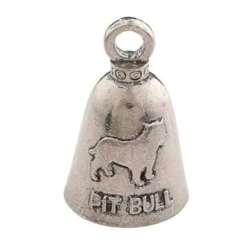 Handcrafted Guardian Bell PitBull Good Luck Bell | Lead-Free Pewter | Keyring & Gift Bag