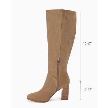 Coutgo Knee High Boots for Women - Comfort & Style