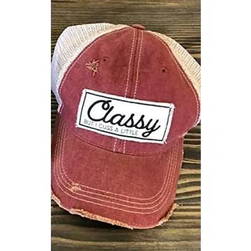VINTAGE LIFE Baseball Cap for Women Funny Trucker Hat Cute Distressed Ball Caps (Classy, But I Cuss ...