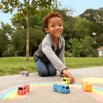 Isle of Whimsy | 14 Dump Truck Sidewalk Chalk | Construction Birthday Party Supplies | Party Favors & Goodie Bags - Birthdays, Valentines, Easter Baskets | Toddler Toys | Individually Wrapped | Gift