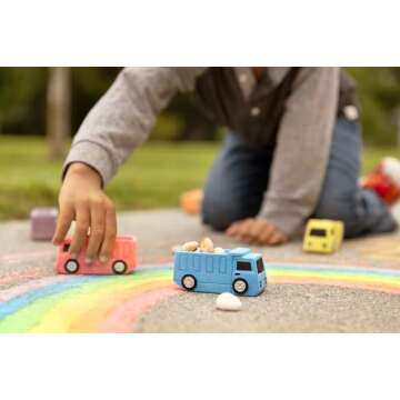 Isle of Whimsy | 14 Dump Truck Sidewalk Chalk | Construction Birthday Party Supplies | Party Favors & Goodie Bags - Birthdays, Valentines, Easter Baskets | Toddler Toys | Individually Wrapped | Gift