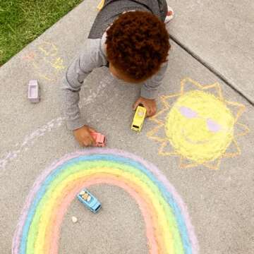 Isle of Whimsy | 14 Dump Truck Sidewalk Chalk | Construction Birthday Party Supplies | Party Favors & Goodie Bags - Birthdays, Valentines, Easter Baskets | Toddler Toys | Individually Wrapped | Gift