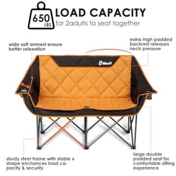Heavy Duty Camping Loveseat for Outdoor Comfort