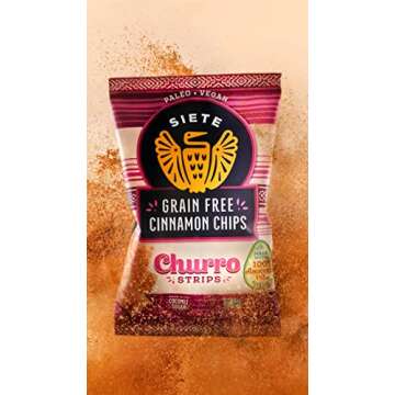 Siete Grain Free Churro Strips | Gluten Free Chips | Vegan Snacks | Non GMO | 5 Ounce (Pack of 6)