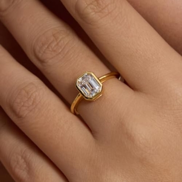Michooyel Emerald Cut 2ct Engagement Ring for Elegant Style