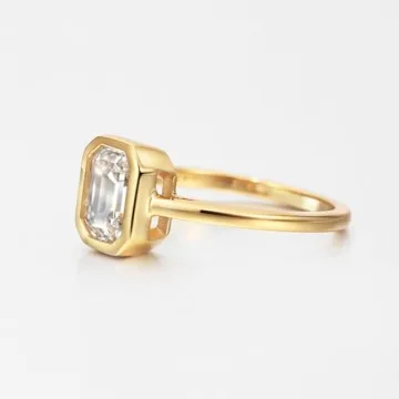 Michooyel Emerald Cut 2ct Engagement Ring for Elegant Style