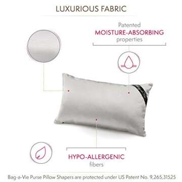 Bag-a-Vie Handbag Purse Shaper Pillow – Medi 14”x7.5” - Fits Maxi Flap Bags - HERRINGBONE