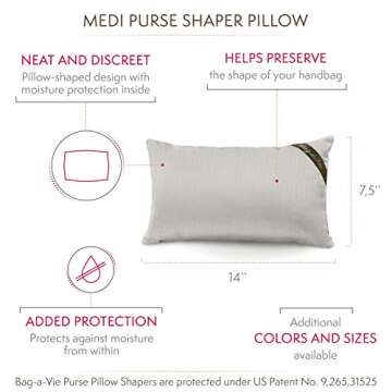 Bag-a-Vie Handbag Purse Shaper Pillow - Luxury 14x7.5 Herringbone